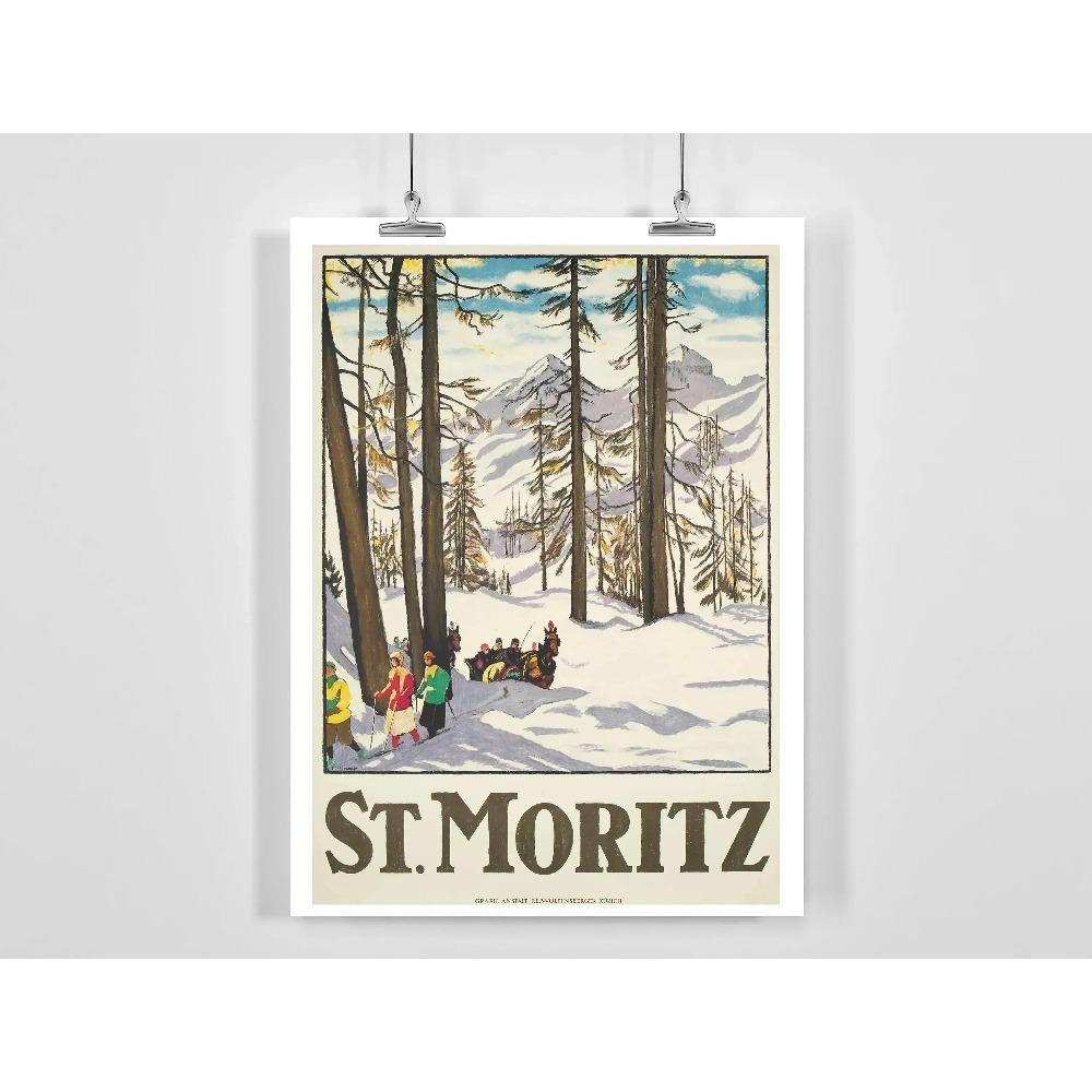 

Vintage Canvas Painting Winter Ski Horse Racing Sport Poster and Prints Retro Wall Art Pictures for Home Club Cafe Decor Gift 21X30CMNo Framed