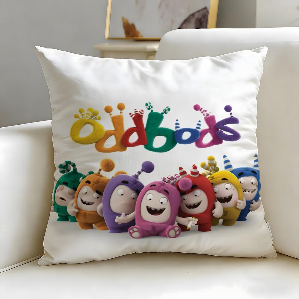 popular cartoon Oddbods Cushion Cover Soft & Easy-Wash Pillow Case – Versatile for Couch, Bed, Travel and Office