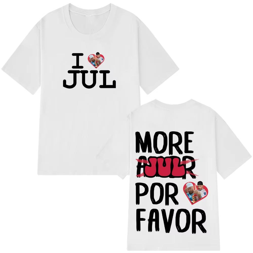 

Rapper Jul Mens 100Cotton Shirt Y2k Fashion I Love Jul Graphic Oneck Summer Hip Hop Fashion High Quality Oversized Tshirt S разноцветный