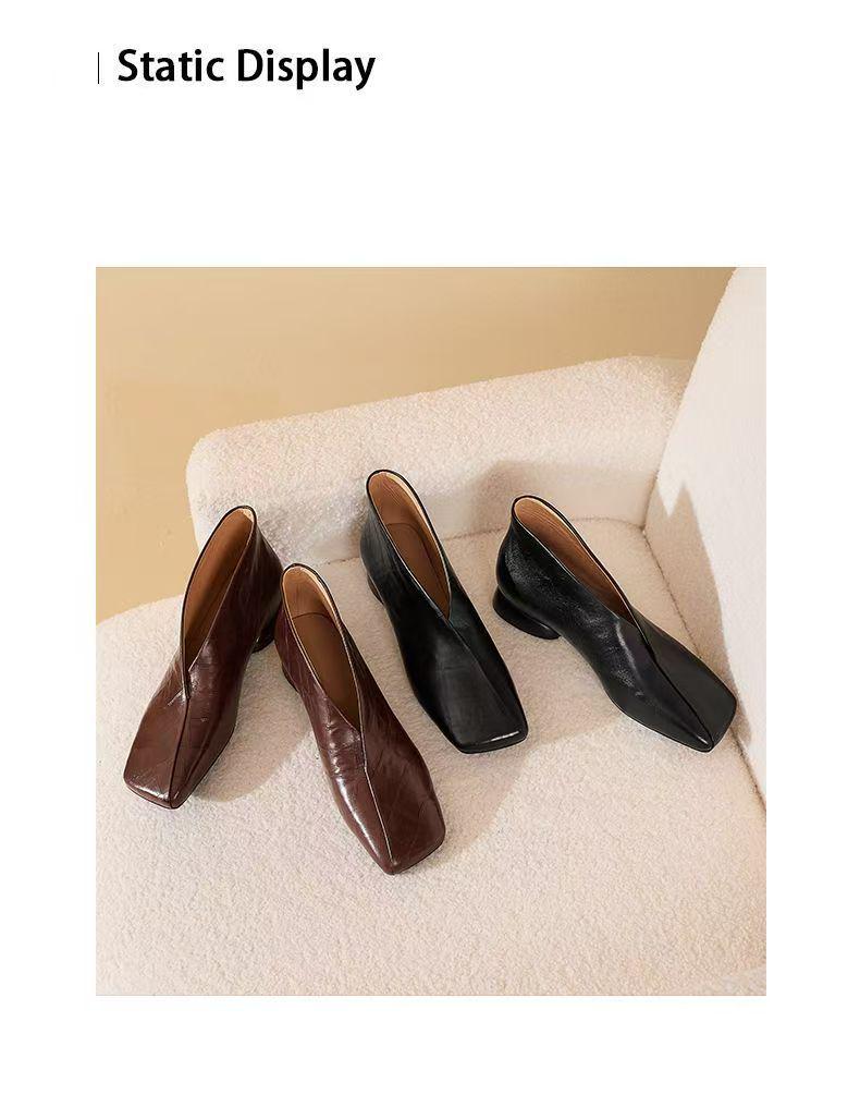 2025 High-End Soft Leather Irregular High Heels