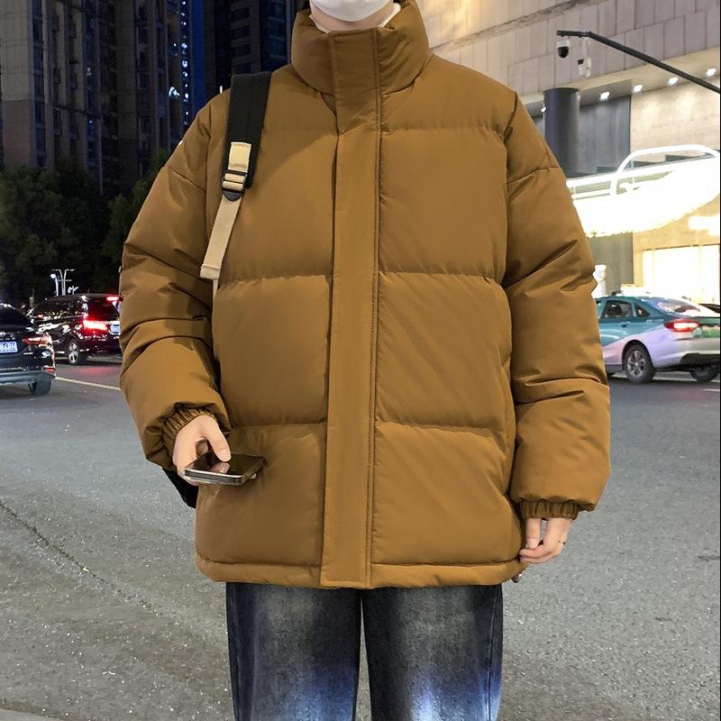 Big Size Cotton Clothing Men and Women Paragraph Winter Thickened Bread Clothing Stand-up Collar Cotton Jacket Loose Thickened Cotton Coat Men