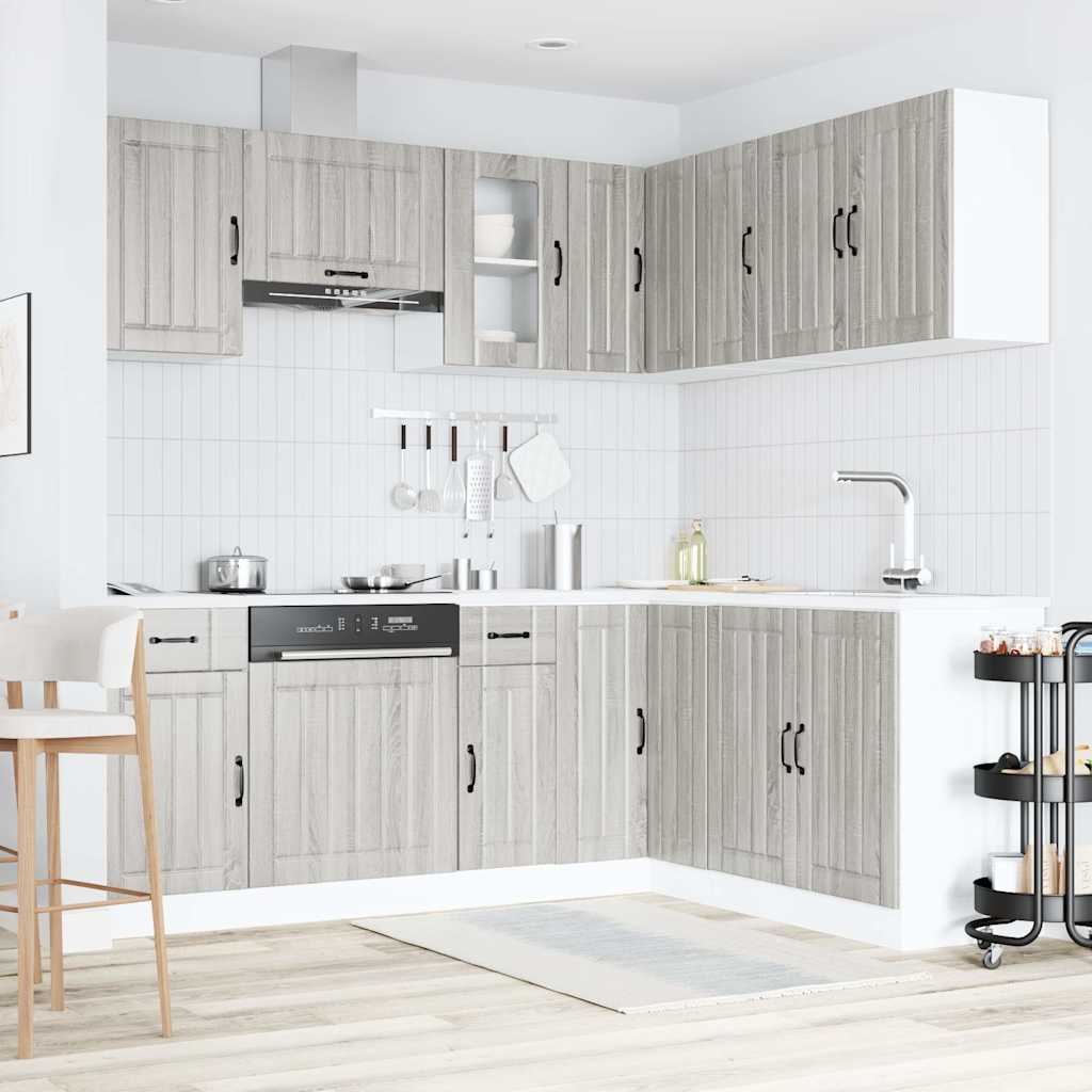 Kitchen Cabinet Set, Lucca, 11-Piece, Sonoma Oak Grey