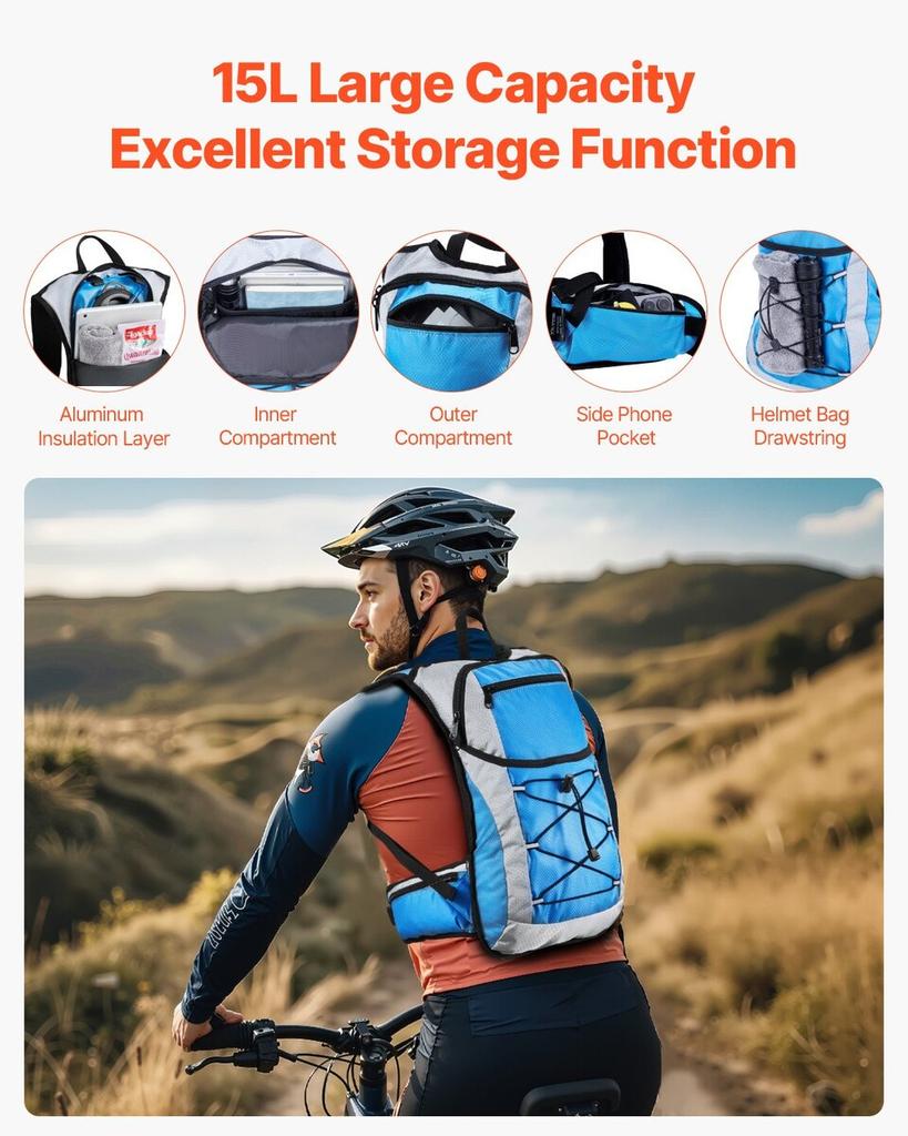 Hydration Pack Backpack 3L TPU Water Bladder Biking Hiking Running Camping