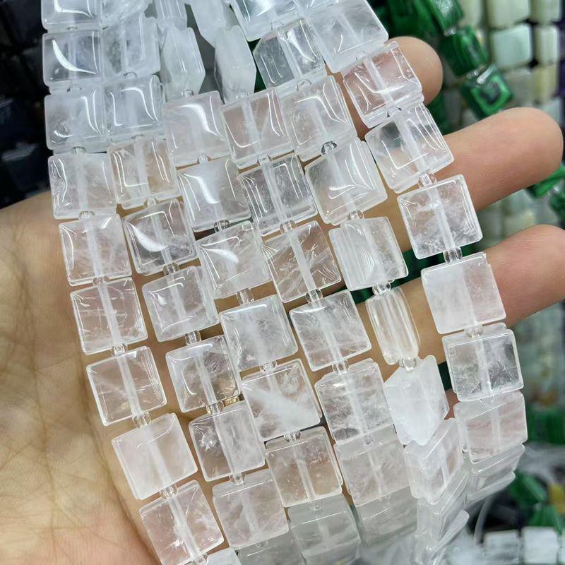 Naturstein Achat Kristall gerillte quadratische Schmuck-DIY-Accessoires, 10x10 unregelmäßige Stücke