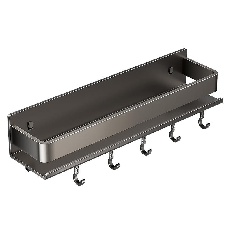 Luxuriöses wandmontiertes, lochfreies Badezimmerregal mit Haken & Stange