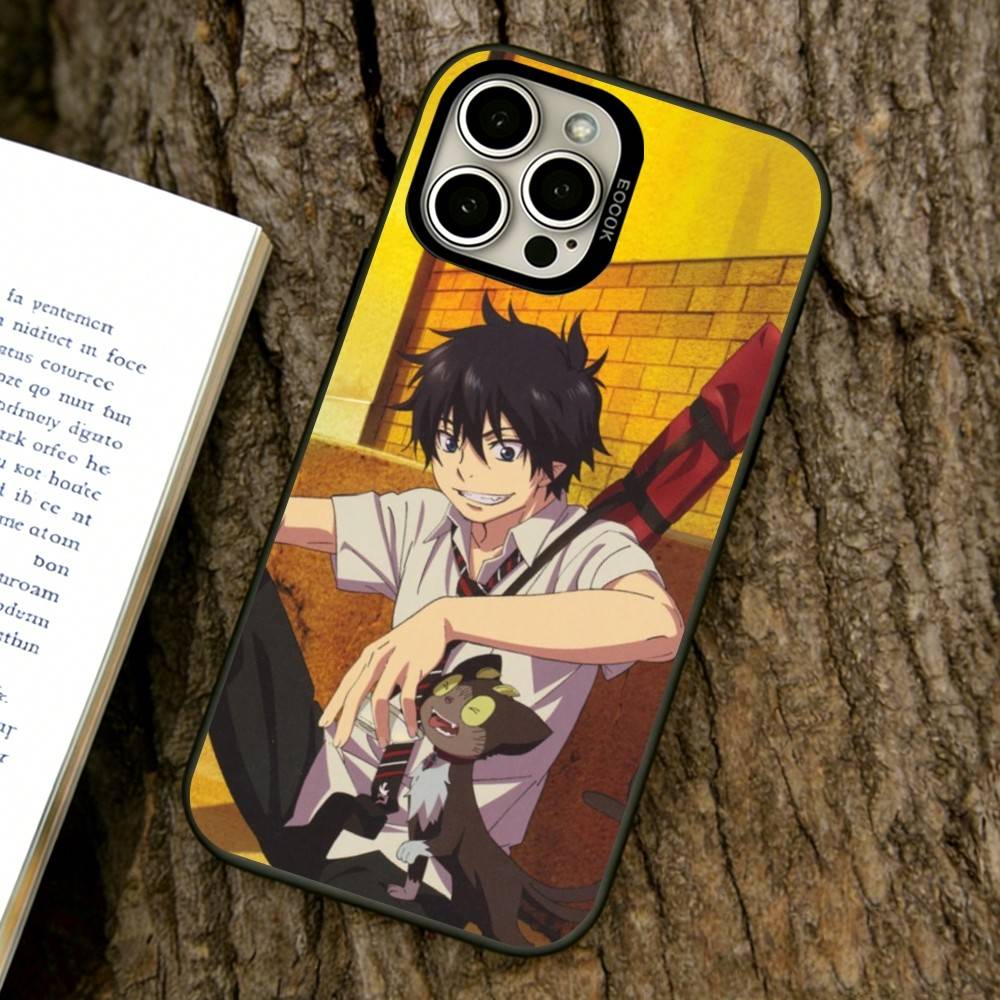 Blue Exorcist Phone Case For iPhone 17,16,15,14,13,12,11 Plus,Pro Max,XS,Colored Silver Plated Inside Cover