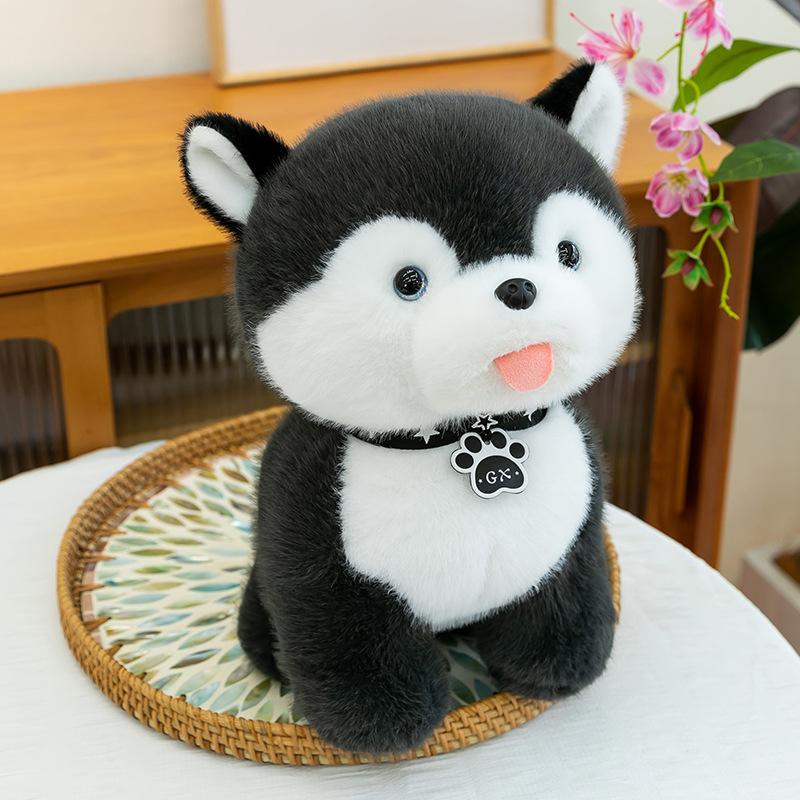 Fußleder Marke Erha Hund Plüschtier Kratzmaschine Kinderpuppe Heimdekoration Husky Geburtstagsgeschenk