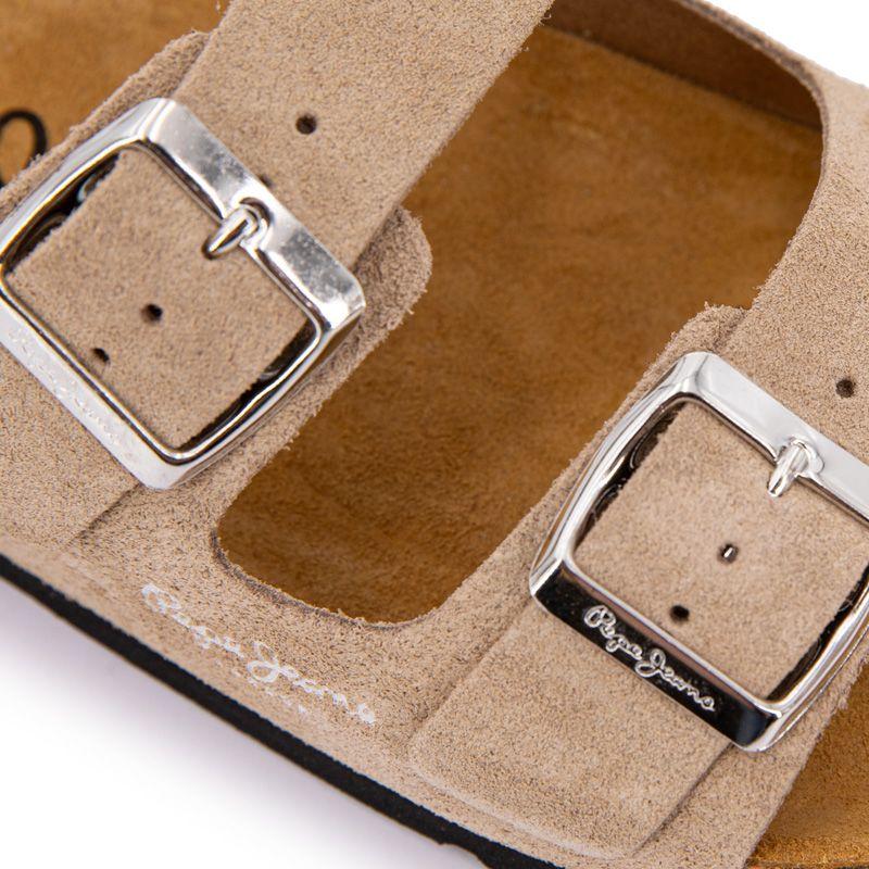 Beige Pop White Double Strap Mules Woman PEPE JEANS