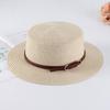 Women's Retro British Style Sun Hat with Rhinestone Letter & Leather Belt