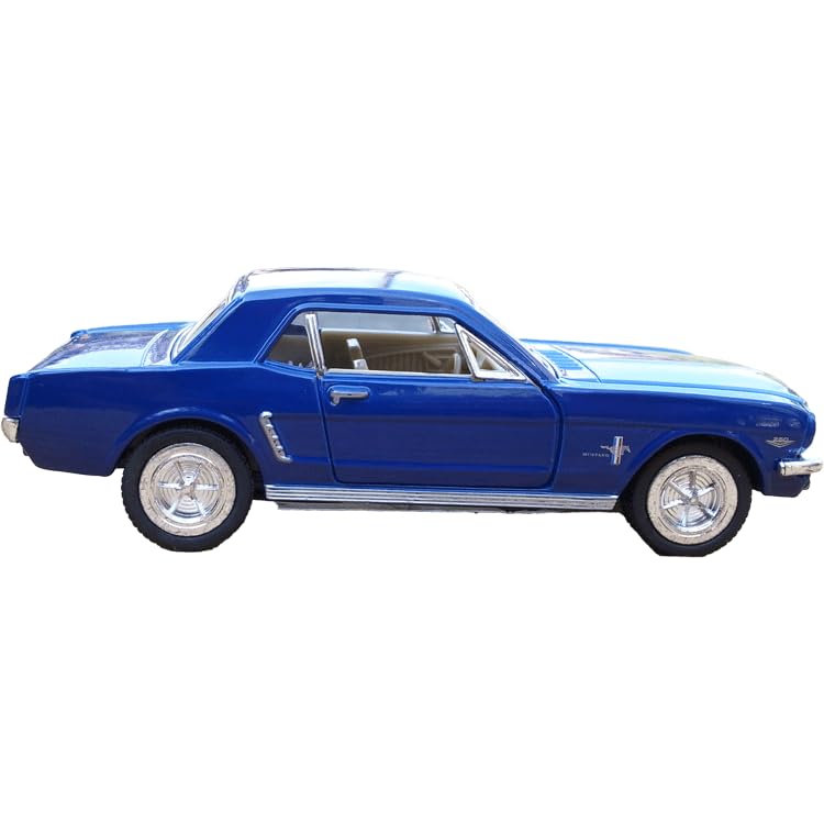 KINSMART Scale 1964 Ford Mustang Diecast Model Blue 1/34 Car,