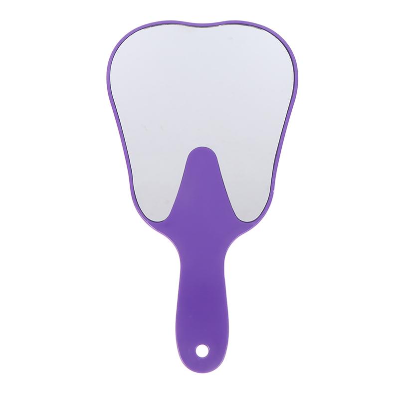 1Pcs PVC Unbreakable Hand Mirror Tooth Shaped Handheld Mirror Dental Mouth Examination Makeup Mirror Dentistry Accessories Gifts