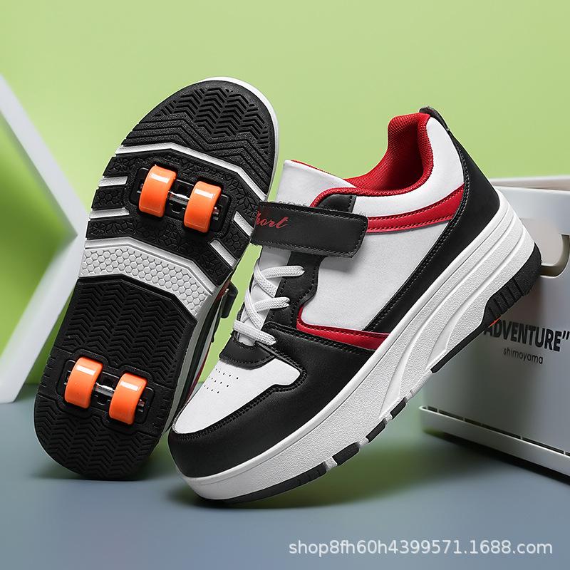 Four-wheel burst shoes Student version skates Children's runaway shoes can walk and slide Girls' flying shoes Adult sports shoes