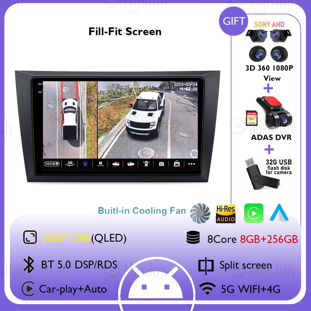 9" Android 14 Car Radio For Volkswagen VW Golf 6 MK6 GTI 2008-2016 Wireless Carplay Auto Radio Car Multimedia 4G DSP No 2 Din