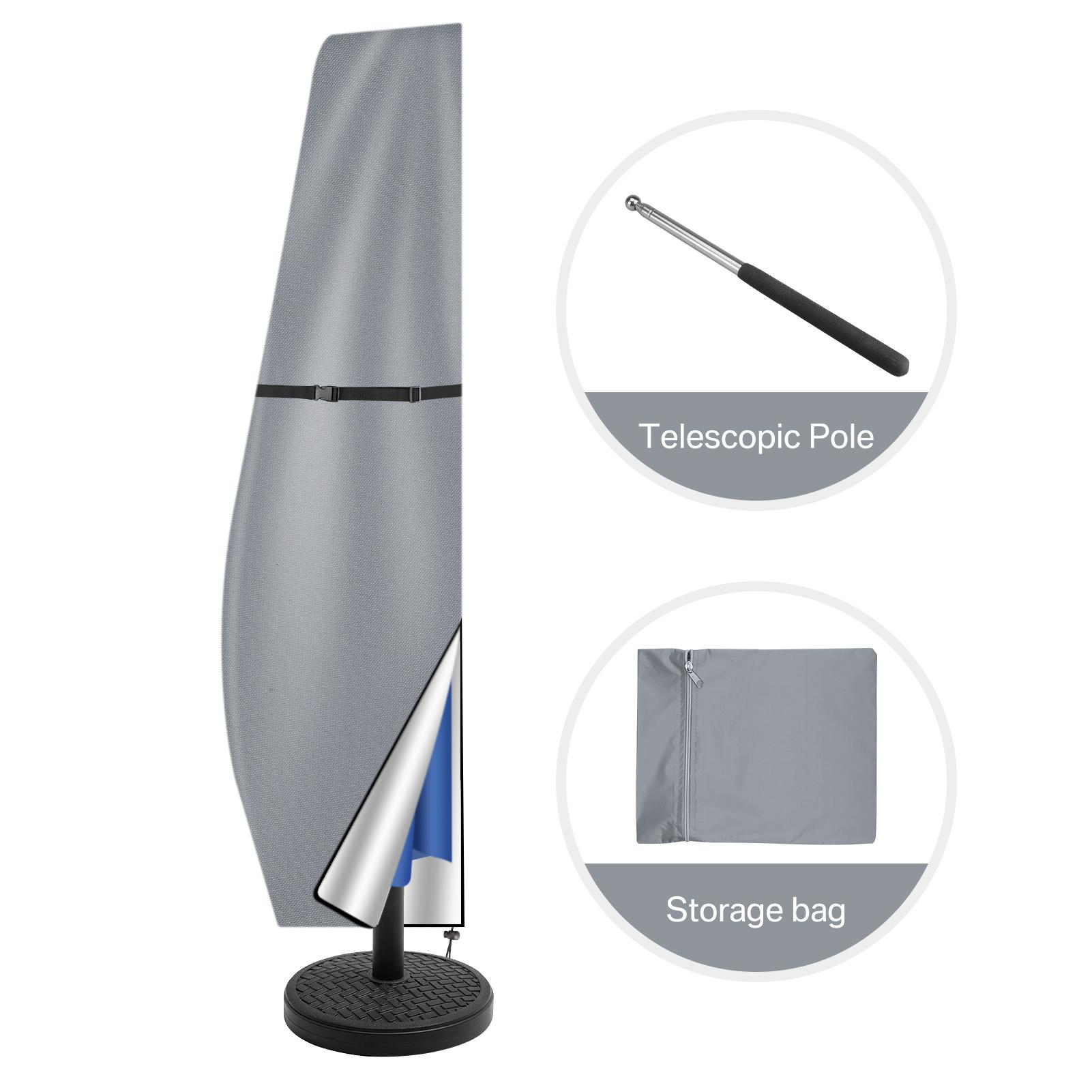 

Parasol Rain Covers 210D Oxford Fabric Patio Umbrella Cover Waterproof UV-Resistant Protection for Offset Umbrella Storage Cover 205cm Banana серый