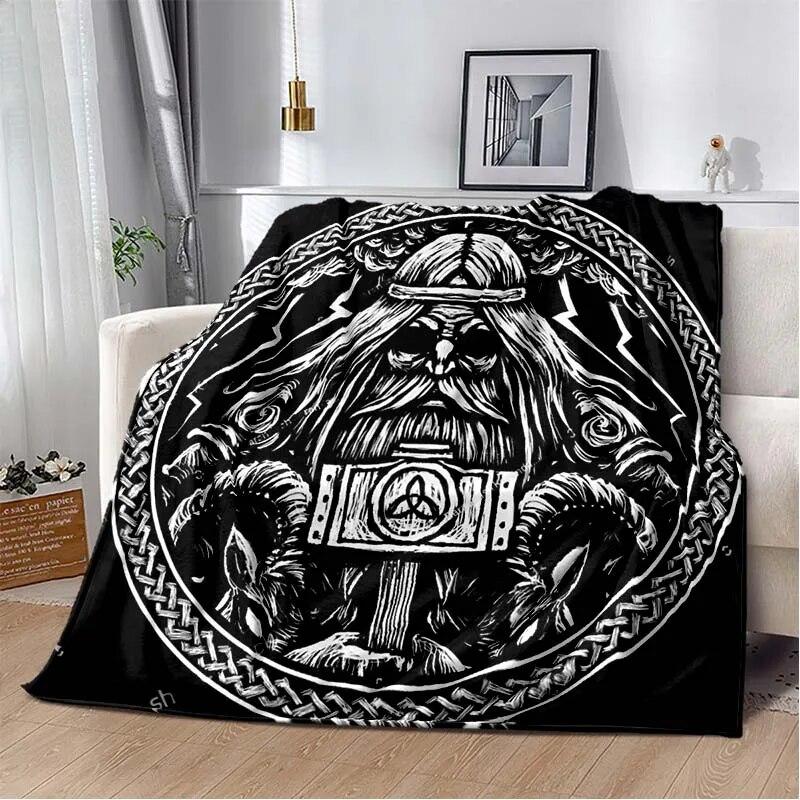 Die Vikings Fashion Blanket-Lightweight Flannel Throw for Sofa and Bed ,Digital Printed Blanket with Soft & Worm Flannel Fabric