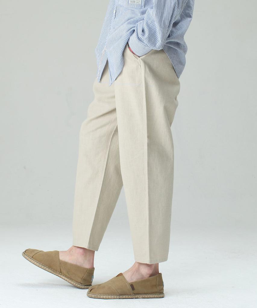 HALBKREIS LAYOUT P-058 Linen Wide Pants_Bg