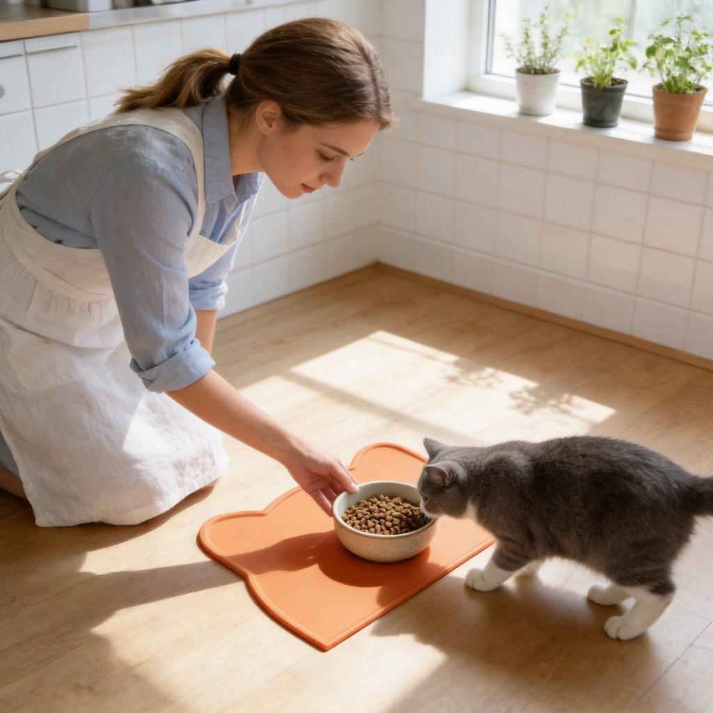 Cat Dog Silicone Pet Placemat With Antislip Waterproof Design For Cats And Small Pets