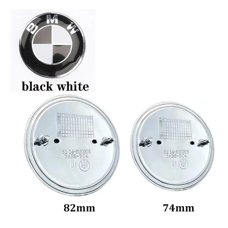 2Pcs 82mm 74mm Car Emblem Badge Hood Front Rear Trunk Logo For BMW E46 E39 E38 E90 E60 Z3 Z4 X3 X5 X6 51148132375