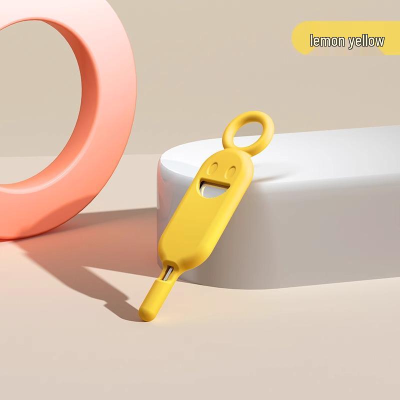 Silikonová klíčenka s držákem na špendlík pro vyjmutí SIM karty - Kompatibilní s Apple, Huawei, Mi, Proti ztrátě, Multifunkční, Přenosná.