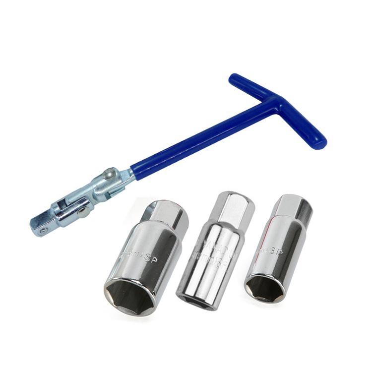4-Piece T-Handle Spark Plug Socket Wrench Set: 16, 18, and 21mm for Auto Repair