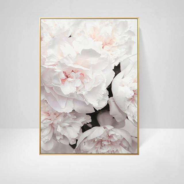 Růžová pivoňka Malba na plátně Plakát a tisk Květinový dopis Citát Nordic Wall Art Květinový obrázek Ložnice Dekorace domova Umění