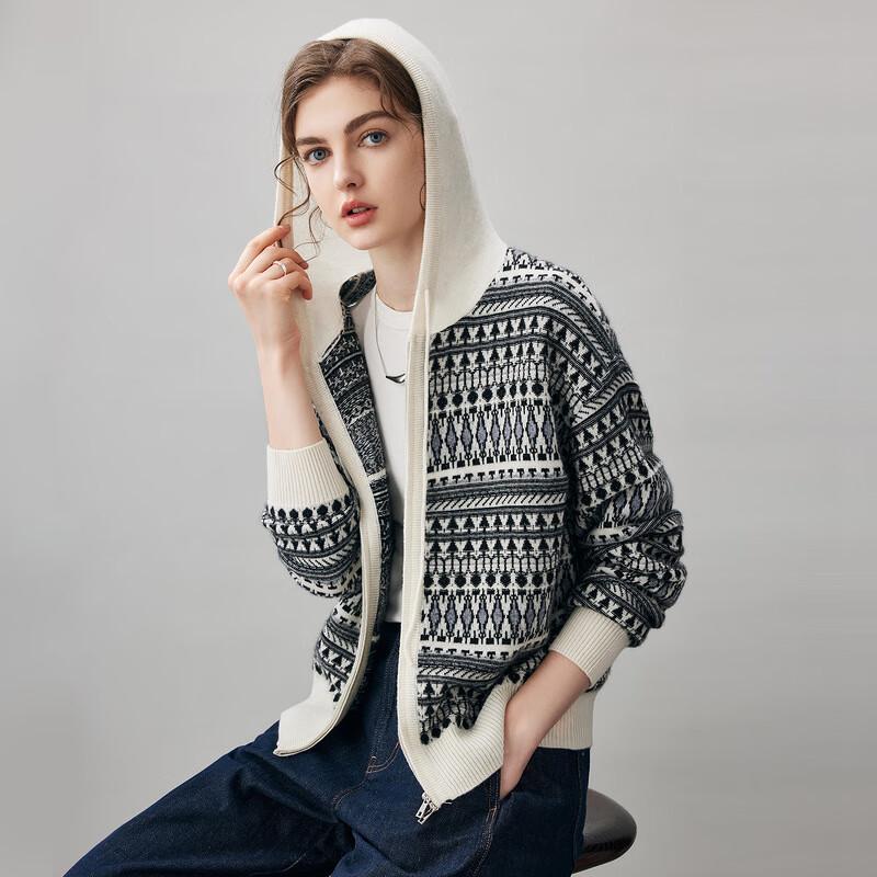 

Женский кашемировый кардиган с капюшоном в стиле Fair Isle XL