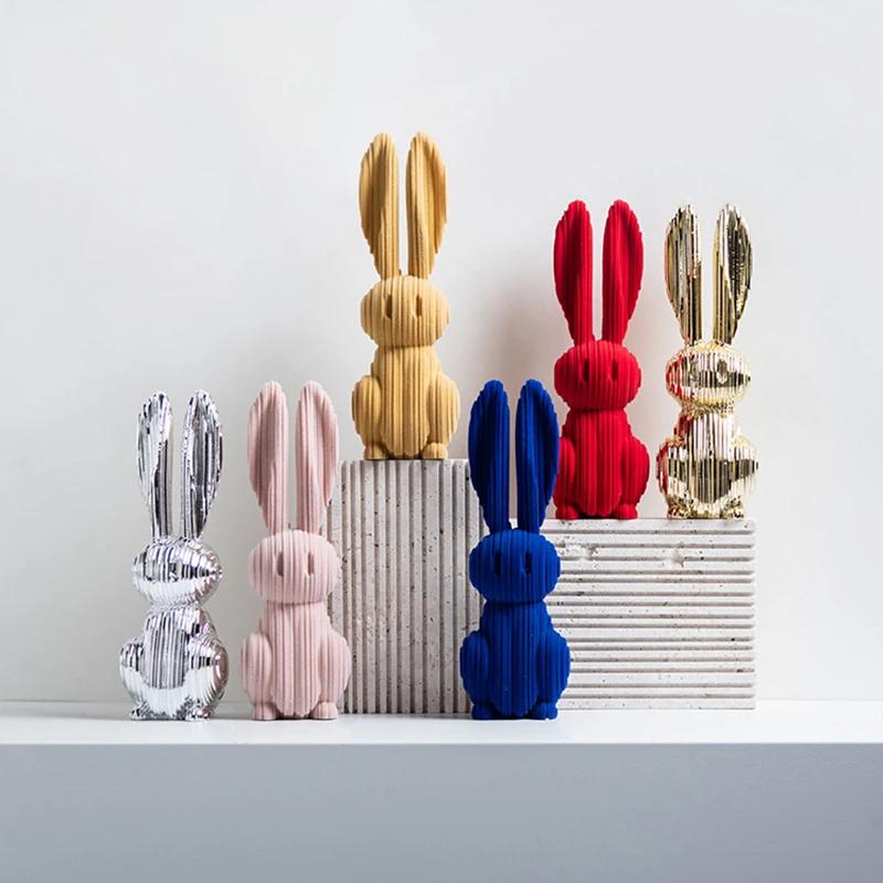 BEPAN Resin digital rabbit home living room decoration accessories porch wine cabinet coffee table decoration accessories European art