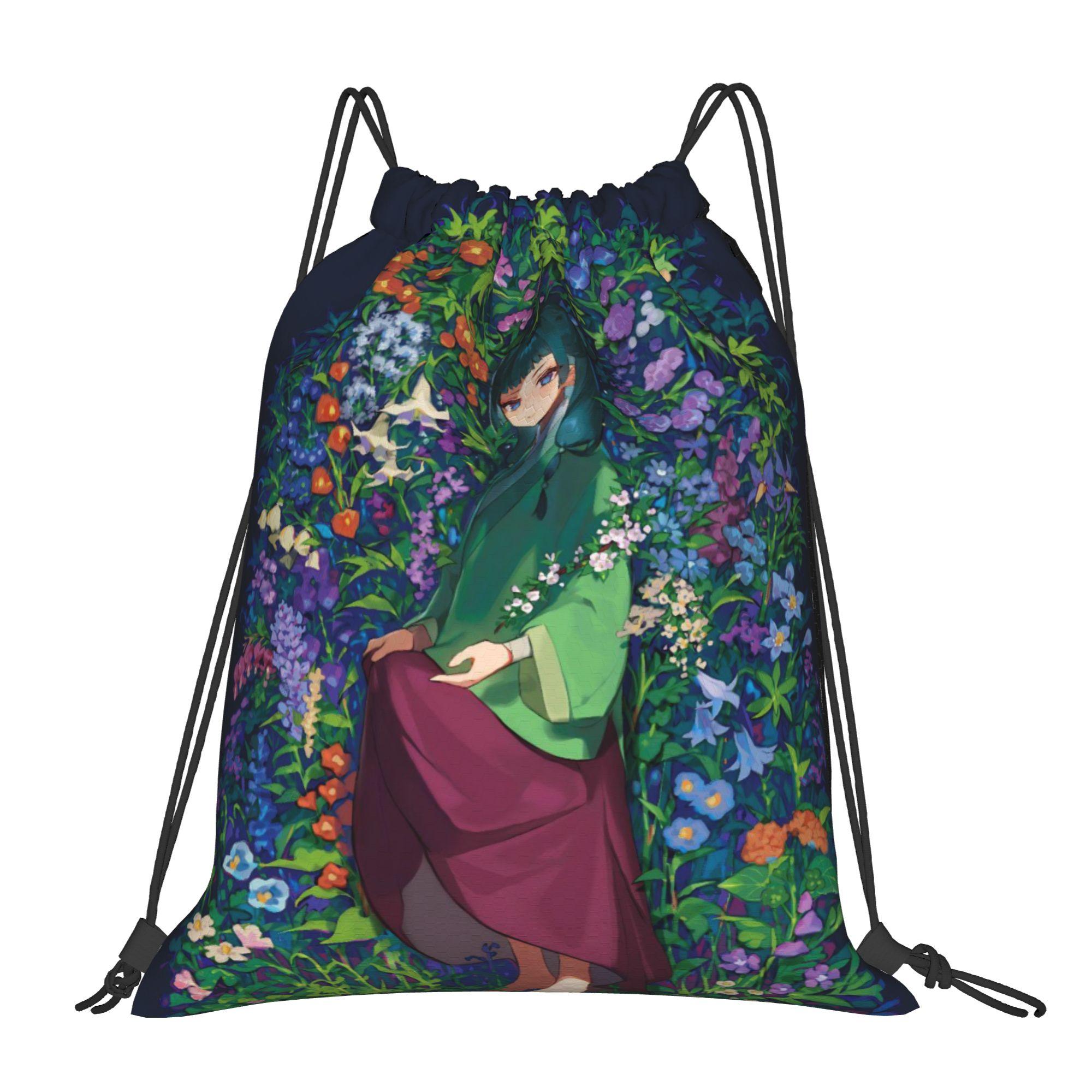 Sac à cordon de dessin animé Maomao Sac à dos rétro original résistant à l'eau Sacs à cordon Sac à dos de plage extérieur pour couple