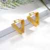 IMI Titanium Steel Twisted Line Hoop Earrings - Light Luxury Geometric Design