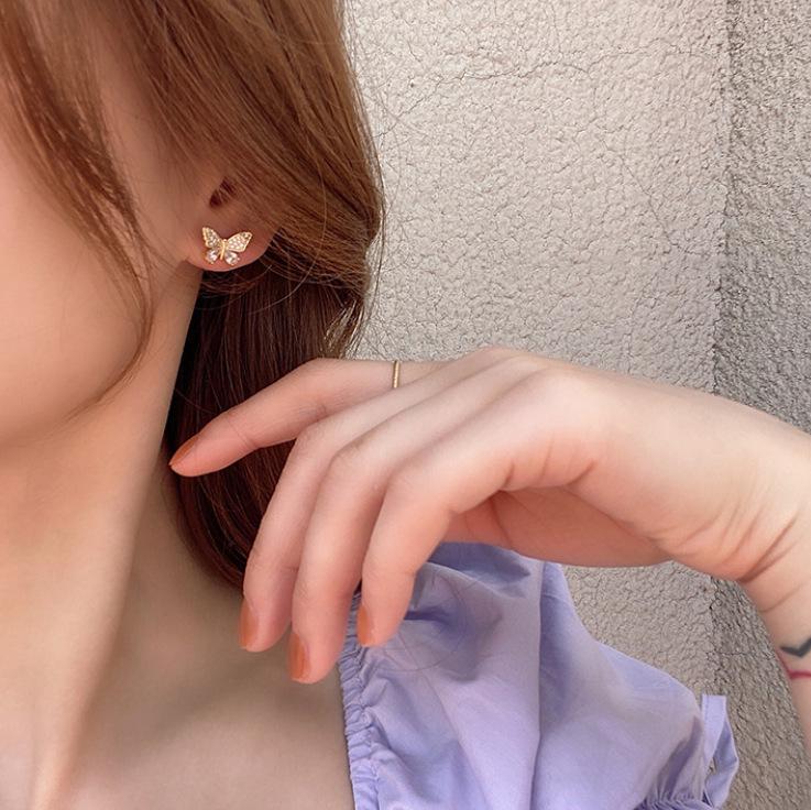Korean Style Two-Way Butterfly Tassel Earrings - Fresh and Elegant Summer 2022 Edition