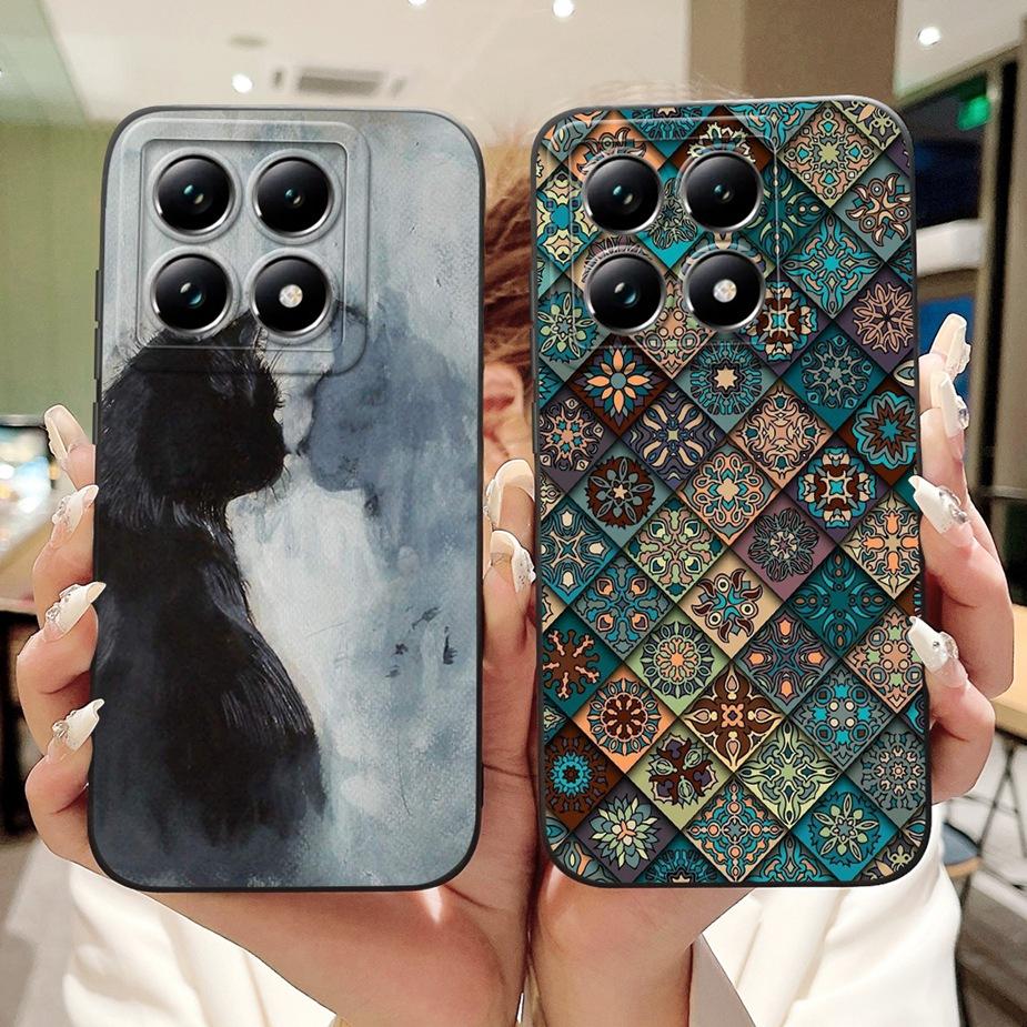 For Xiaomi 14T Pro 5G Case Luxury Flowers Candy Painted Cover Soft Silicone Case For Xiaomi Mi 14T Pro 14TPro 5G Back Cover Bags