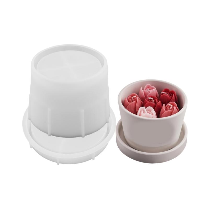 Candlestick Mold Silicone Candle Holder Mould Easy to Demold Succulent Planter Moulds Home Ornament Plaster Mould