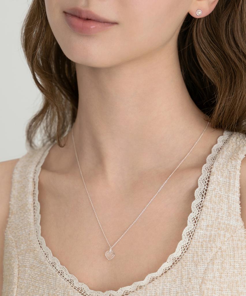 Tatiana (Silver 925) Volume Stone Heart Necklace Nz2532
