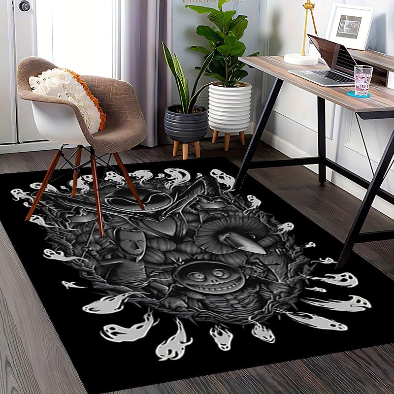 1pc Nightmare Before Christmas Collage Carpet for Playroom Bedroom Living Room Sofa Home Decor,Game Area Rug Non-slip Floor Mat. D7280130