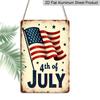 2D Flat, 1pc Patriotic Welcome Metal Sign - American Flag Heart Design Aluminium Wall Art, 8x12 Inch Rustic Vintage Home Decor for 4th of July
