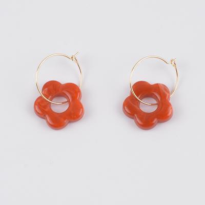 1 Pair Fashionable Elegant Flower Hoop Earrings, Suitable for Women's Daily Wear