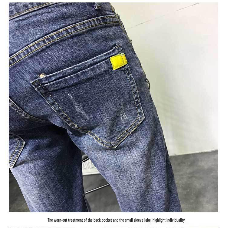 Men's Slim Fit Skinny Jeans: Trendy Autumn Elastic Long Pants