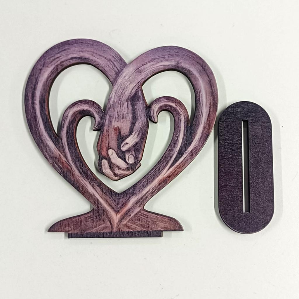 1/2pcs Valentines Day Heart Holding Hand Art Flat Sculpture Wooden Heart Hand Aesthetic Forever Love Statue Home Desk Decoration