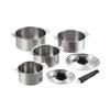 Maruyama Giken SOUEN 4-Piece Detachable Handle Pot Set (14, 16, 18, and 20cm) In 1.2L, 1.6L, 2.1L, and 2.8L Capacity, Includes One Dedicated Handle an