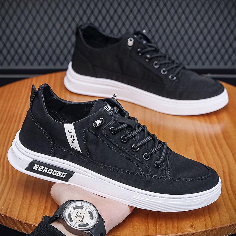 Men's Summer Breathable Canvas Sneakers, Korean Style Thick Sole Sports Shoes