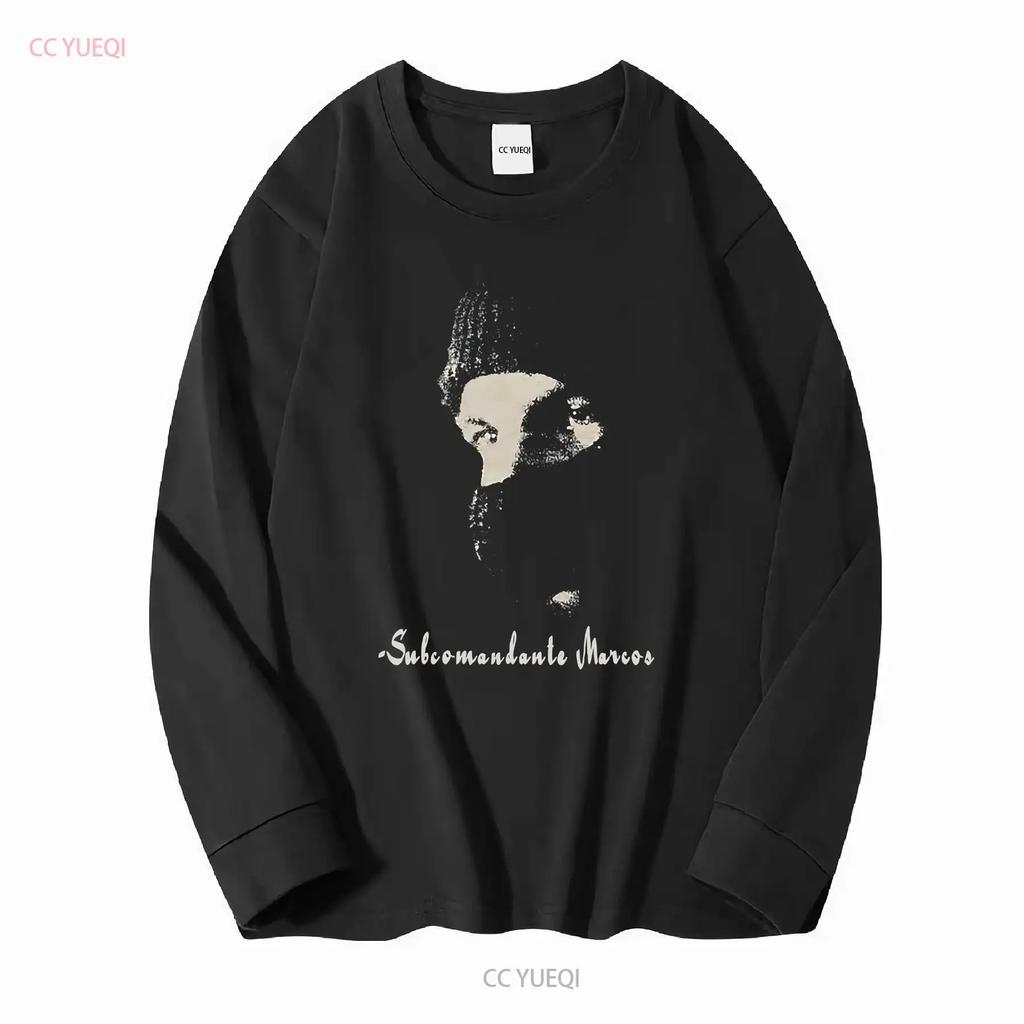 New Rare Subcomandante Marcos Portrait Revolucion EZLN Comandante Emiliano Zapata Retro T Shirt Vintage Style Vintage Washed