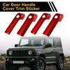 FUELHOOD Door Bowl Handle Trim Set for Suzuki Jimny JB64 Red ABS and (4pcs) - - Wear-resistant, Durable, Scratch-resistant