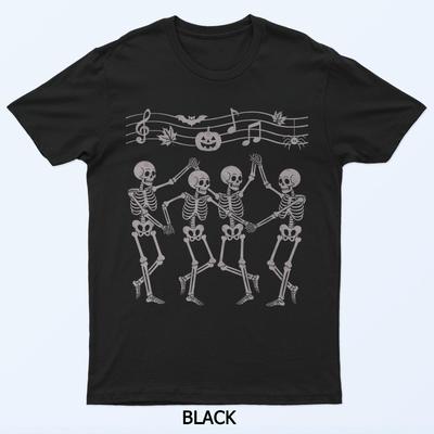 Scheletri Danzanti Halloween Note Musicali Danza Sinfonica Maglietta