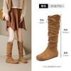 Short Boots Women's New Winter Velvet Retro Stacked Martin Boots Maillard Western Cowboy Boots