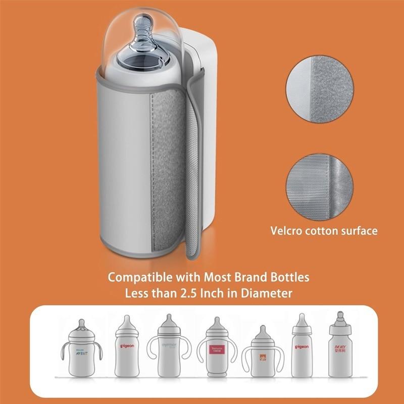 Wireless Portable Milk Bottle Warmer 37-55° Adjust Temperature Baby Warmer Bottle USB Rechargeable LED Display Milk Warmer