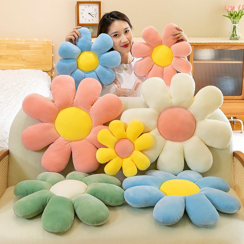 Multi Colored Daisies Flower Shapes Pillows Cushion For Home Office And Bedside Use