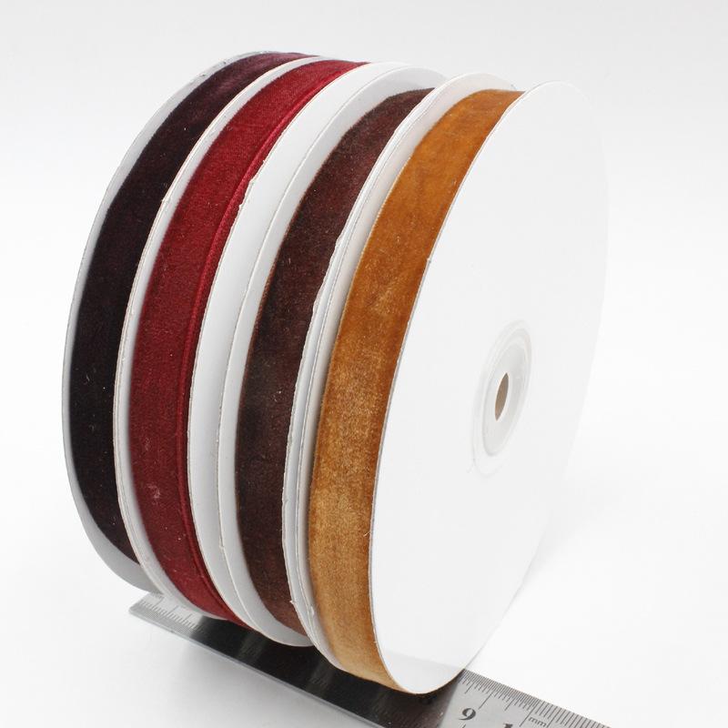 Small Size Packaging Multi-Colored Velvet Ribbon, Hair Accessories Diy Bow Decorative Flocking Webbing