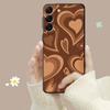 Pouzdro na telefon Samsung Galaxy S23 S22 S21 S20 Fe Ultra S10 S9 S8 Plus Note 20ultra 10plus Fashion Brown Love Wood Grain Texture