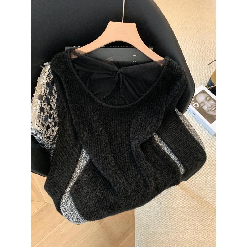 Pure Desire and Careful Machine Mink Fleece Sweater Women's Autumn and Winter New Design Sense Lace Splicing Inner Bottoming Shirt