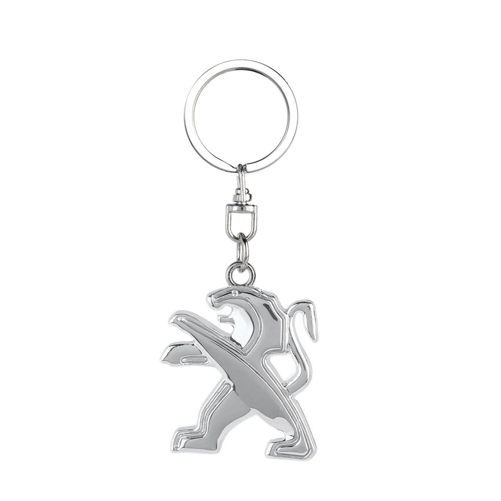 

Car Sticker 2025 Hot Leather Metal Car Logo Keychain Lanyard Key Ring Buckle Accessories For PEUGEOT 206 208 3008 308 207 508 10 For PEUGEOT